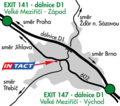 Mapa příjezdu